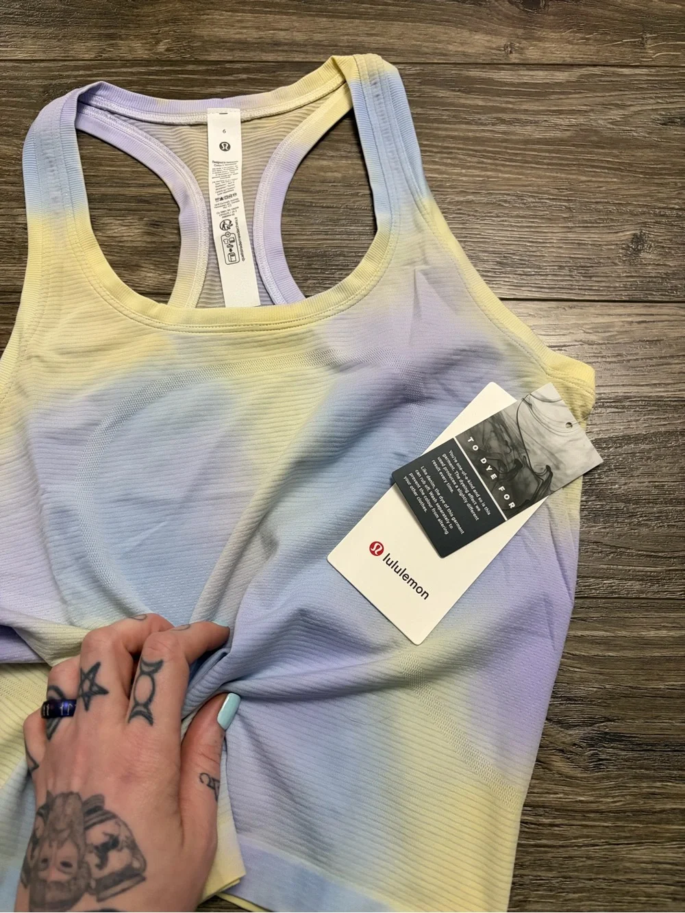 NWT Lululemon Swiftly Tech Racerback Tank 2.0 Waist Psychedelic Wash Lavender 6